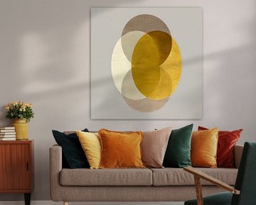 Ovale Stille in Taupe und Gold