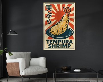 Retro Tempura Poster - Crevette japonaise Pop-Art Wall Art sur Travel Shop