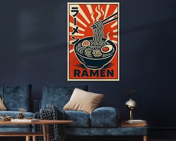 Retro Ramen Poster – Bold Japanese Noodle Art by Travel Shop