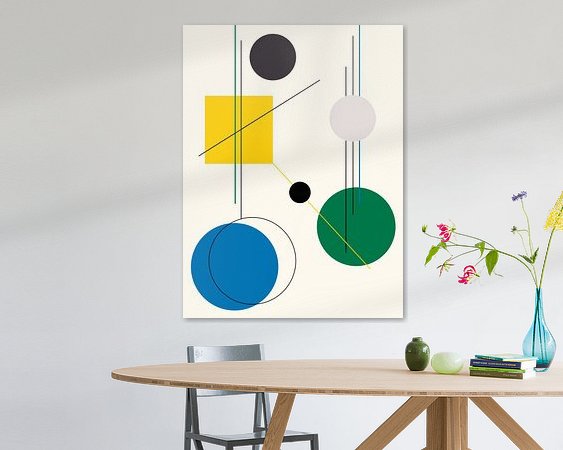 Voorbeeld van het werk in een kamer