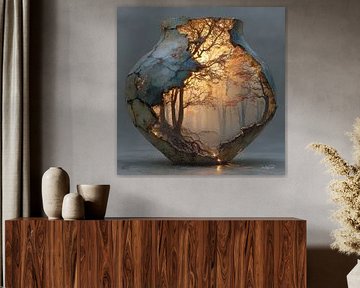 Nature in a Stone Jar by Gelissen Artworks