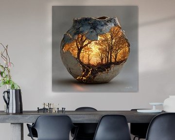 La nature dans un bocal en pierre