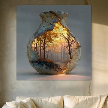 La nature dans un bocal en pierre