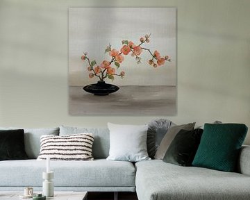 Japandi still life: Vase with Khaki Blossom Branches by Studio Pieternel