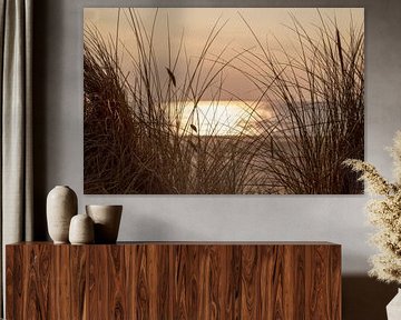 Photo of beautiful sunset, seen from the dunes, somewhere along the Dutch coast by Miranda van Hulst