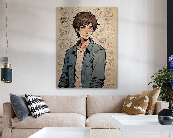 Voorbeeld van het werk in een kamer