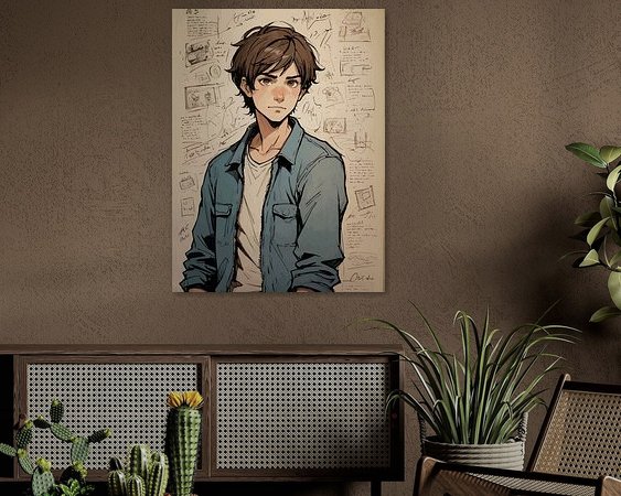 Voorbeeld van het werk in een kamer