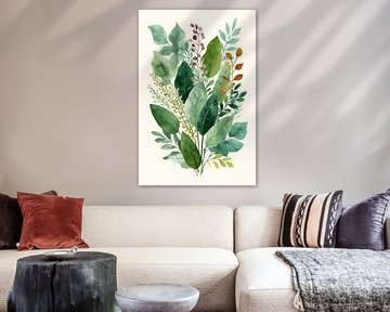 Üppiger Aquarell-Blumenstrauß von pungky setiawan