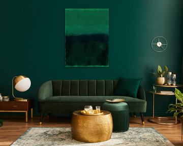 Rothko style abstract painting in green by Dina Dankers