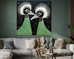 Voorbeeld van het werk in een kamer
