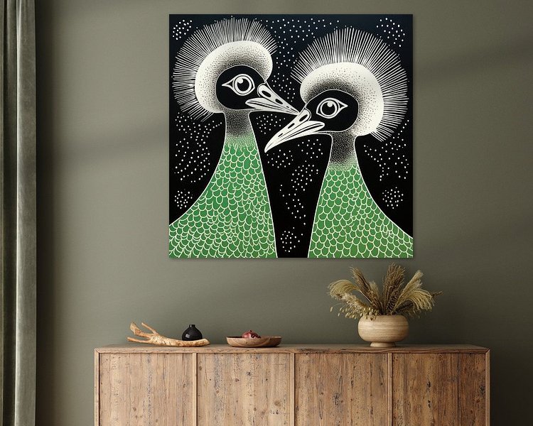 Voorbeeld van het werk in een kamer