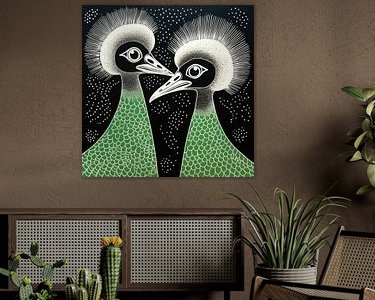 Voorbeeld van het werk in een kamer