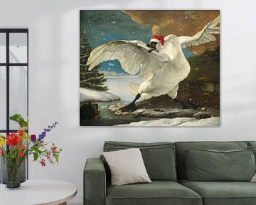 Der bedrohte Schwan in weihnachtlicher Atmosphäre von Studio BB