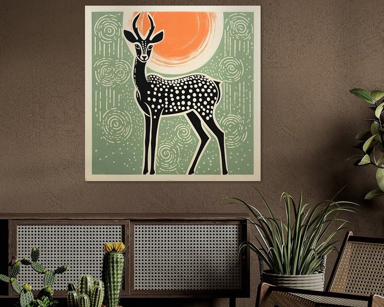Voorbeeld van het werk in een kamer