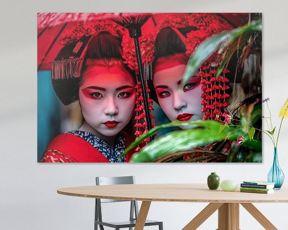 Voorbeeld van het werk in een kamer