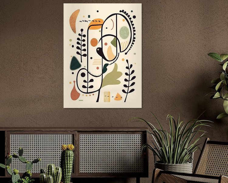 Voorbeeld van het werk in een kamer