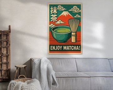 Retro Matcha Poster - Vintage Japanse Thee Kunst aan de Muur