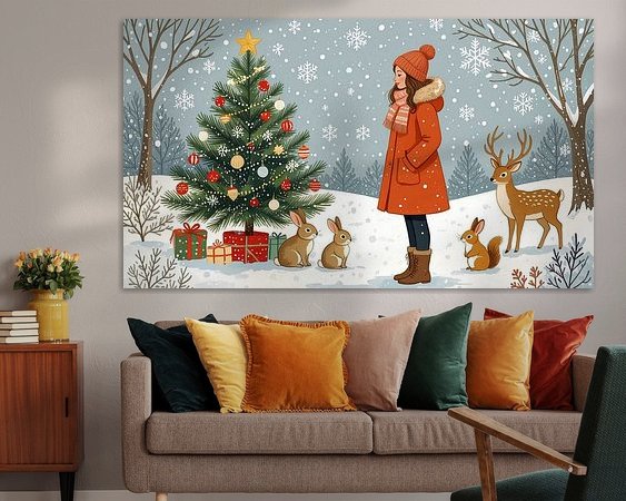 Voorbeeld van het werk in een kamer