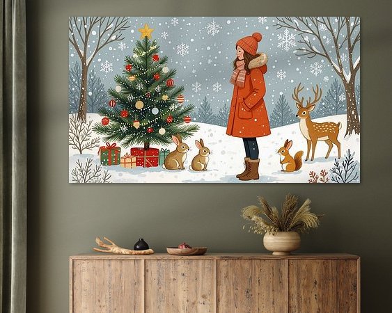 Voorbeeld van het werk in een kamer