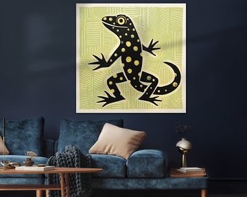 Whimsy Folk Geëtst Patroon Gekko