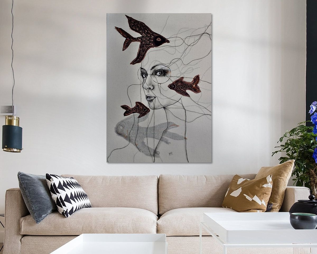Voorbeeld van het werk in een kamer