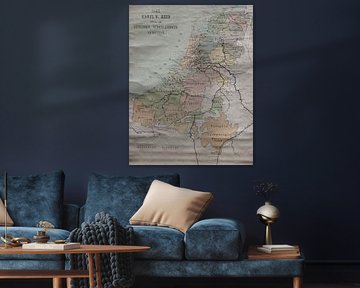 old Dutch map 1543 Karel V