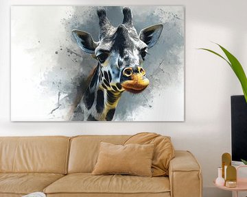 Giraffe in Inktsluier Grafische Blikvanger