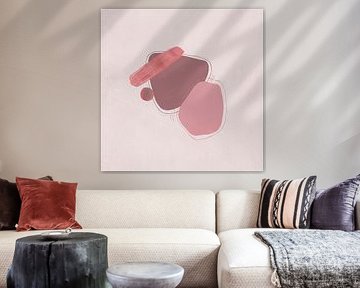 Minimalistisch en organisch schilderij in romantische tinten