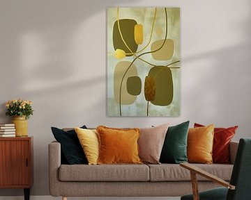 Minimalist Organic shapes in shades of olive green