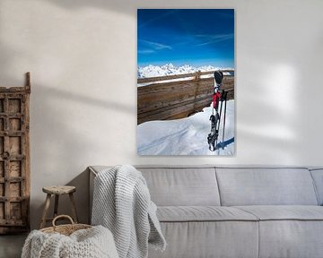 Uitzicht op de besneeuwde Tiroler Alpen in Oostenrijk van Sjoerd van der Wal Fotografie
