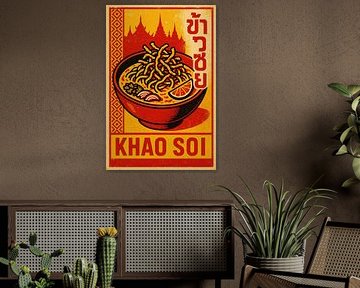 Khao Soi Wall Print – Retro Thai Food Poster by Travel Shop