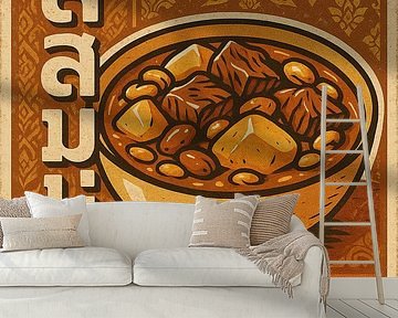 Massaman Curry Muurprint - Retro Thaise Poster