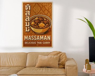Massaman Curry Wall Print – Retro Thai Food Poster by Travel Shop