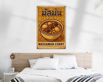 Retro Massaman Curry Poster – Vintage Thai Curry Wall Art by Travel Shop