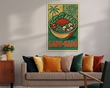 Gado-Gado Wall Print – Vintage Indonesian Cuisine Poster by Travel Shop
