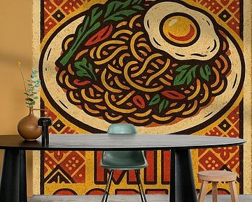 Retro Mie Goreng Poster - Indonesische Noedelschotel Muurkunst