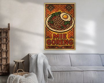 Retro Mie Goreng Poster – Indonesian Noodle Dish Wall Art by Travel Shop