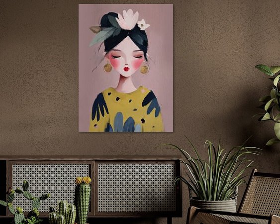 Voorbeeld van het werk in een kamer