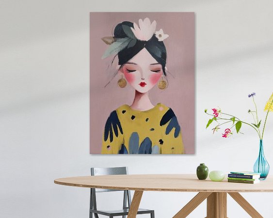 Voorbeeld van het werk in een kamer