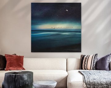Night Sky Over the Pacific Ocean - Abstraction by Dirk Wüstenhagen