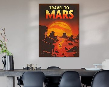 Retro 'Travel to Mars' Vintage Poster by rendyokt rendy