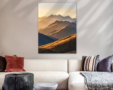 Heure d'or Paysage de montagne Art
