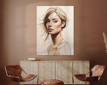 Minimalistisches blondes Frauenporträt von rendyokt rendy