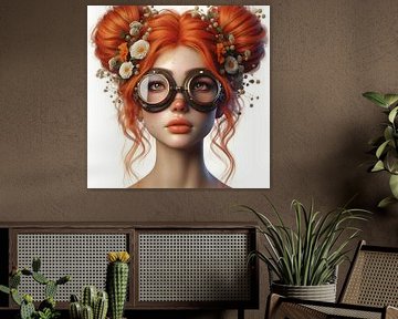 Steampunk bloemenmeisje van Jessica Berendsen