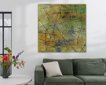 Abstract Rough texture art in shades of green (Arte Provera) by STUDIO MINIMAL ART