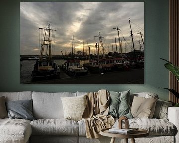 Fischerboote im Hafen von Enkhuizen.