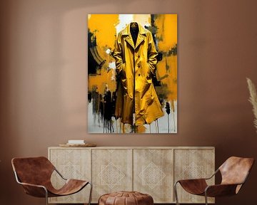 Yellow leather coat - The absence of form between memory, colour and dissolution by AidasignArt