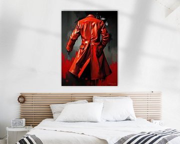 Red leather coat - the reverse side of memory as a trace of an invisible movement by AidasignArt