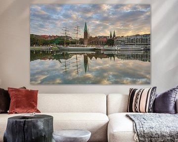 View of the Schlachte in Bremen in the morning by Michael Valjak
