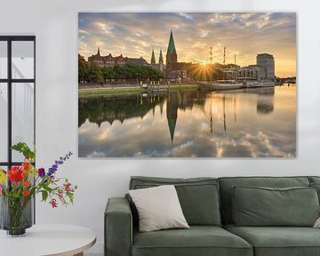 Sunrise on the Schlachte in Bremen by Michael Valjak